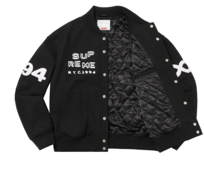 Supreme Tourist Varsity Jacket Black Small SS23 I Love NY FuckEm