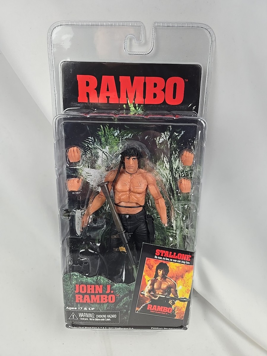 First Blood Part 2 JOHN J RAMBO figure NECA NIB hand & bazooka