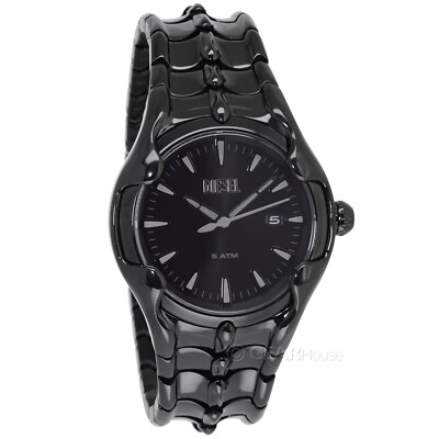 DIESEL Metamorph Vert Mens Black Dial Watch Reptilian Gloss