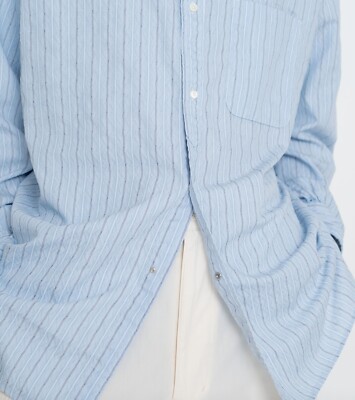 ASK availability First) nanamica Band Collar Dobby Stripe Shirt