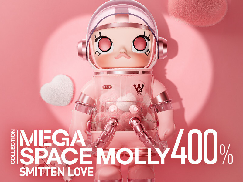 POP MART MEGA Collection SPACE MOLLY 400% SMITTEN LOVE H295mm