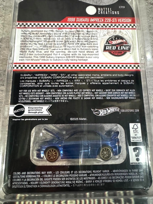 Hot Wheels 2025 RLC 1998 Subaru Impreza 22B-STI Version JCP09-9893