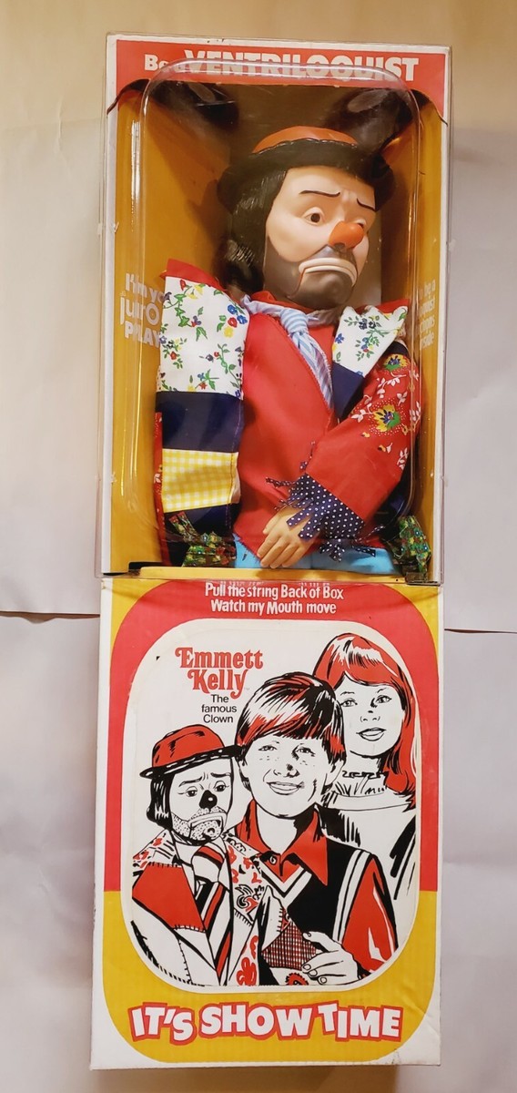 vintage EMMETT KELLY the famous clown VENTRILOQUIST DOLL juro ITS