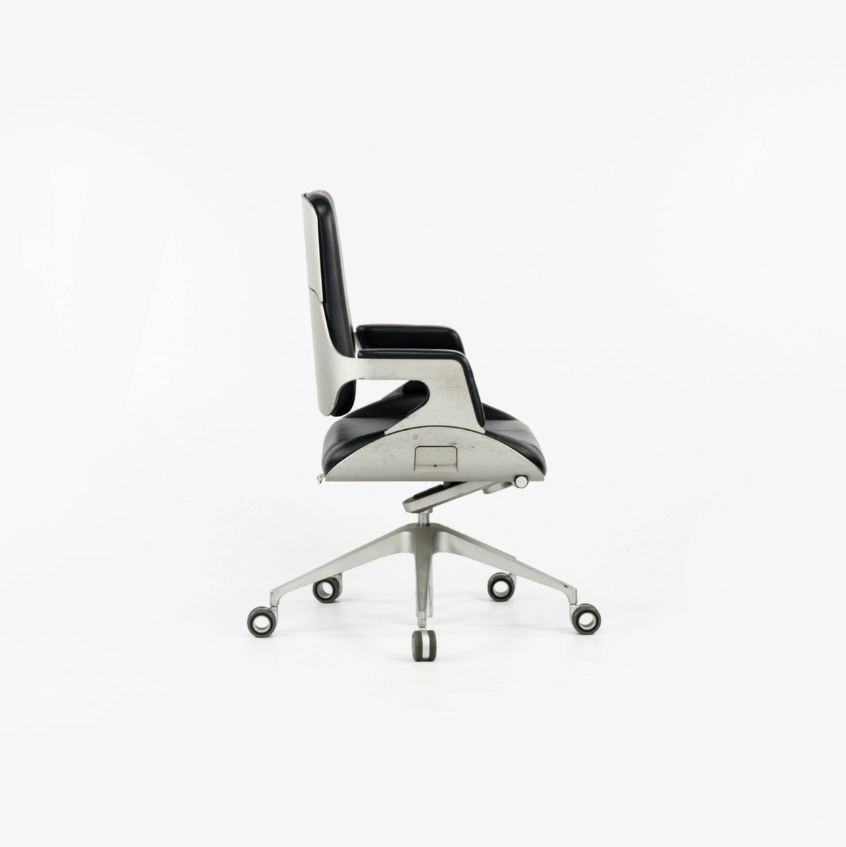 2008 Interstuhl Silver 262S Office Desk Chair in Black Leather by