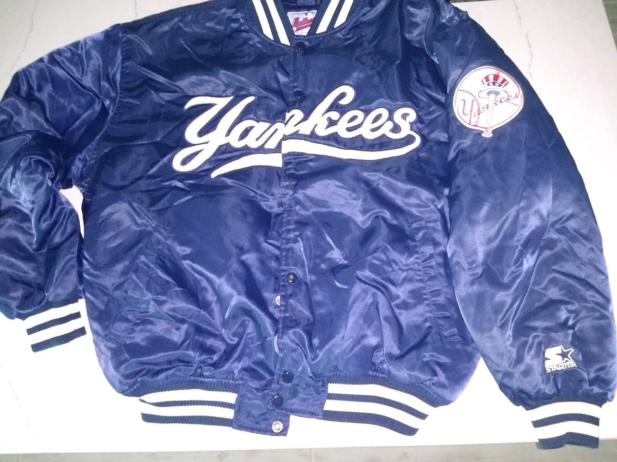 NY Yankees Authentic Vintage Diamond Bomber Starter Jacket Adult