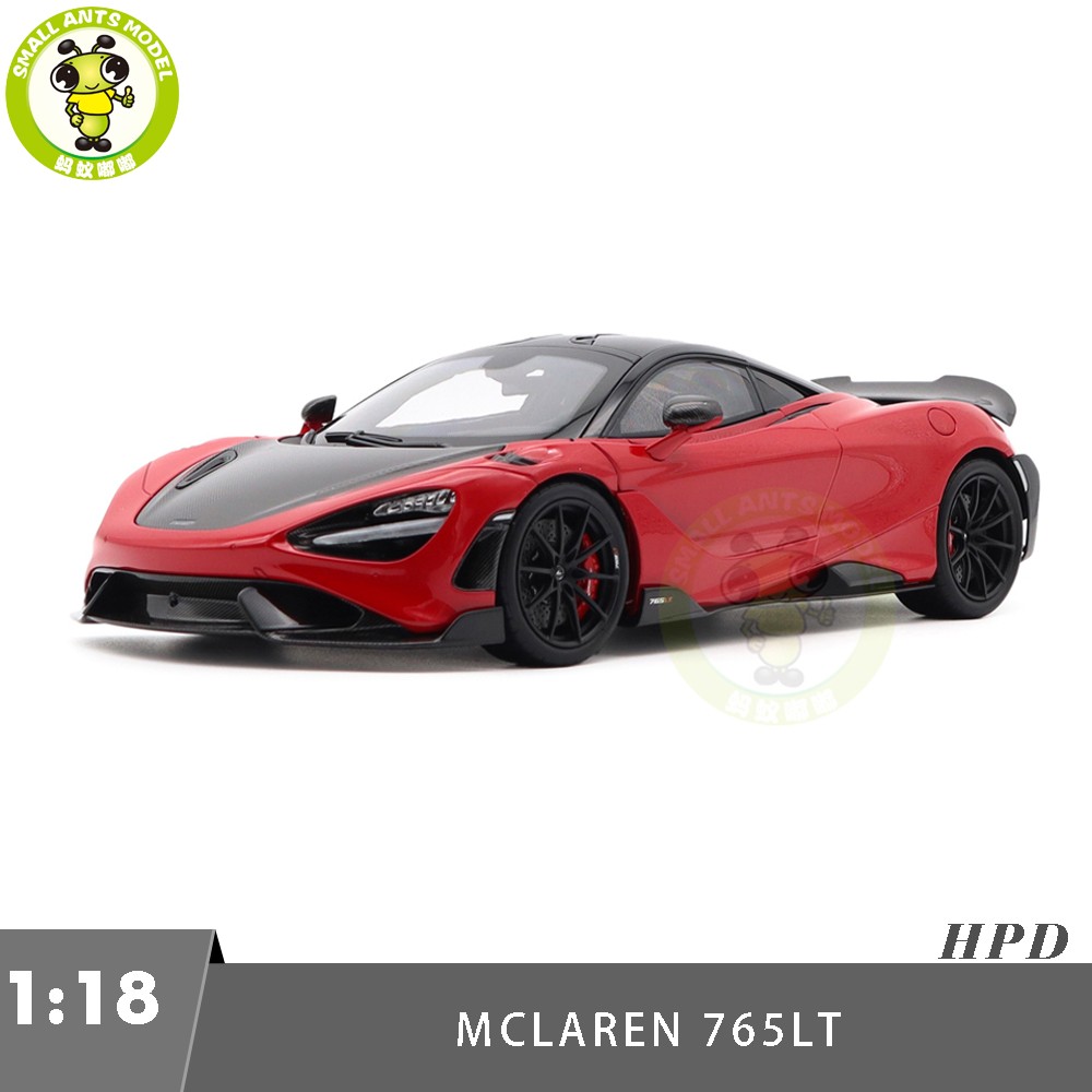 1/18 HPD McLaren 765LT Supercar Red Diecast Model Car Gifts For