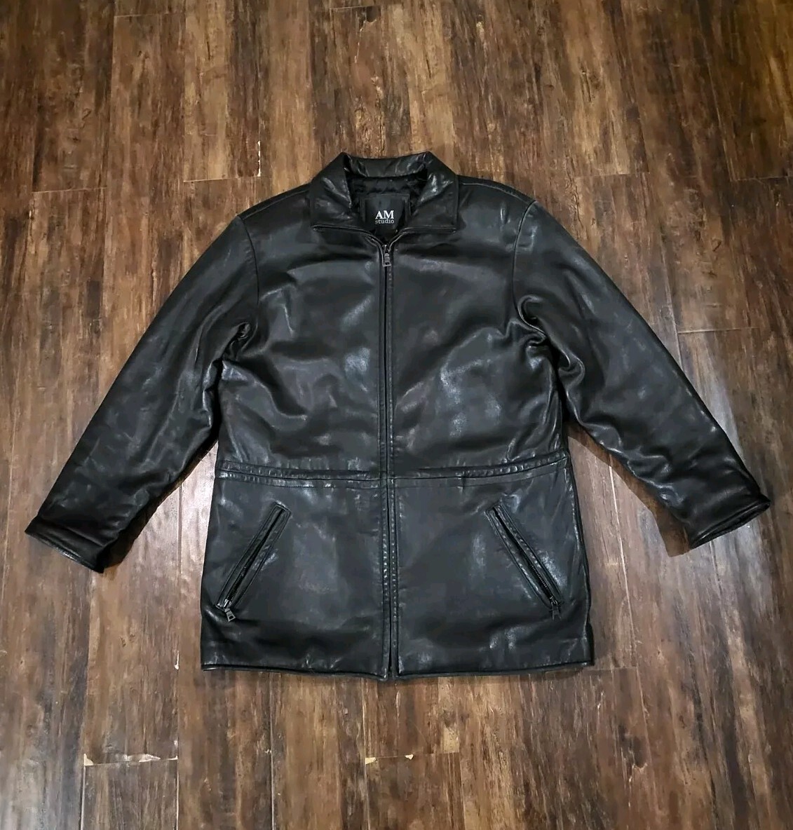 AM Studio Lamb Leather Black Women's XS Button Up Jacket Coat | eBay