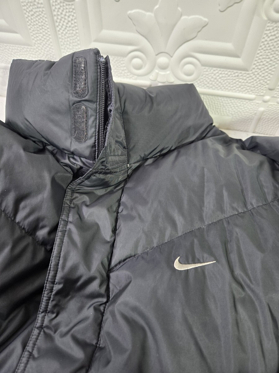 Vintage Nike Down Puffer Jacket, Y2K, Early 00s Grey Tag, Black