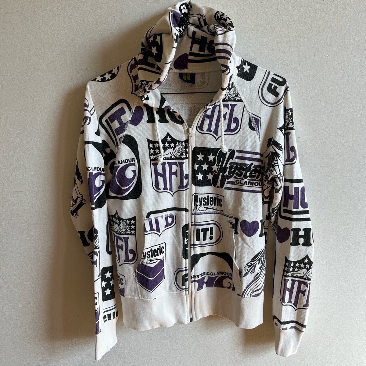 Hysteric Glamour Purple & White Graphic Hoodie Small | eBay