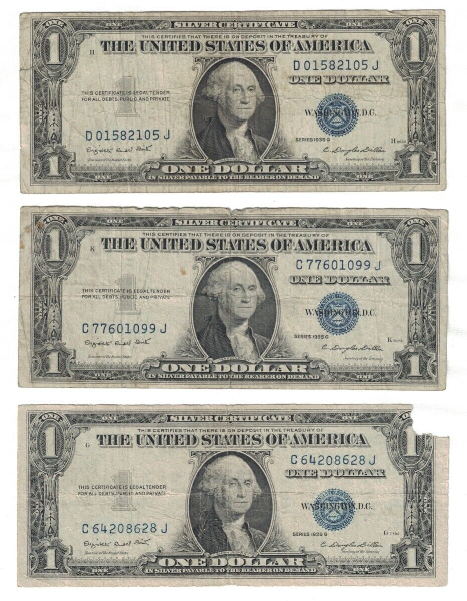 1935 G $1 ONE DOLLAR SILVER CERTIFICATE FR.1616 / PRICE FOR A
