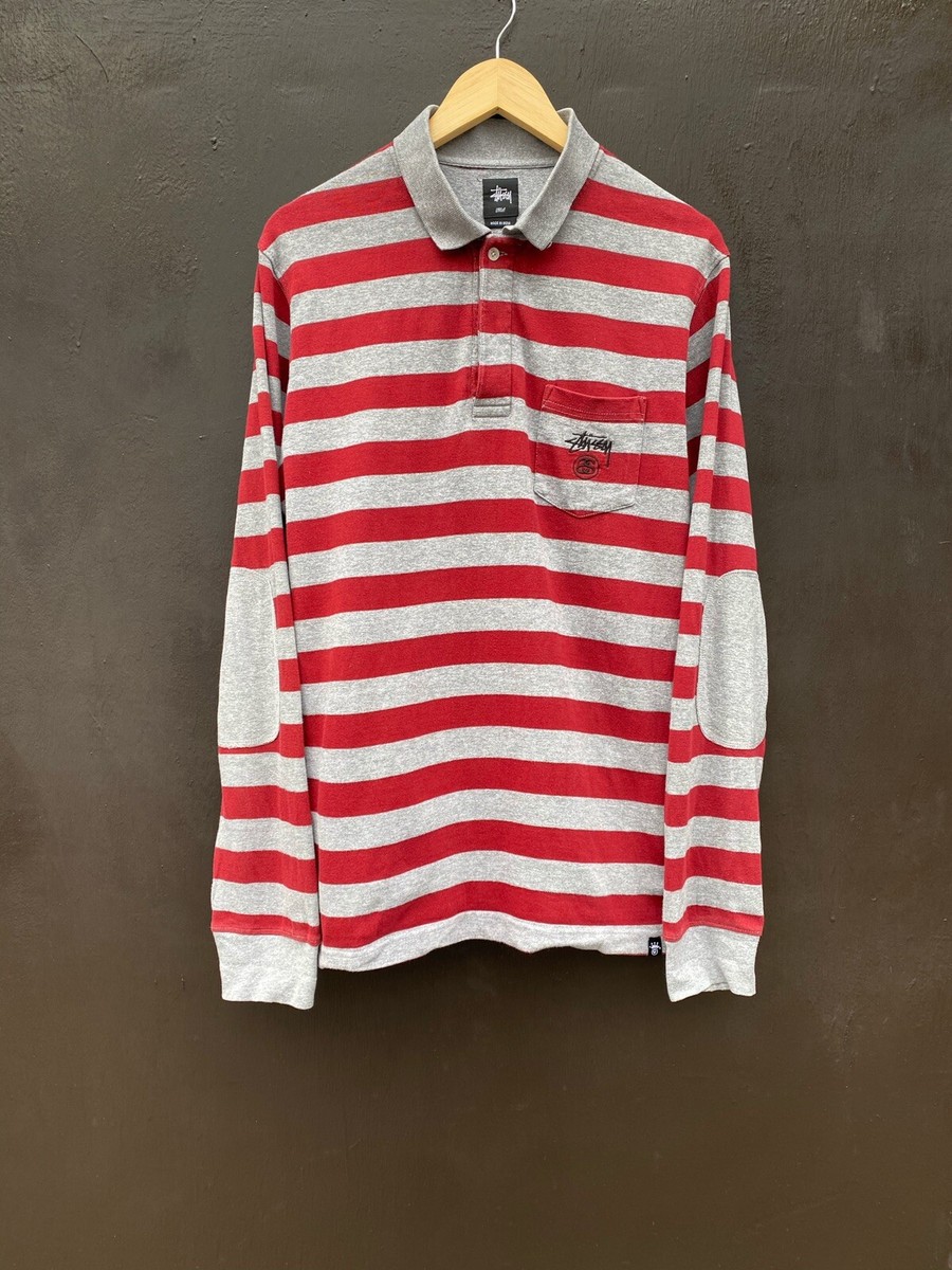 stussy rugby striped longsleeve size L made in india | eBay