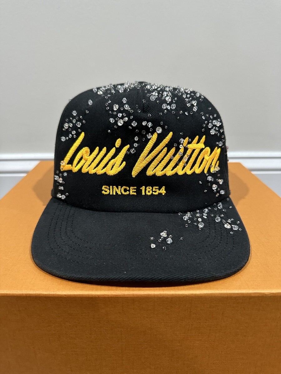 Louis Vuitton x Virgil Crystal Black / Yellow Script Hat | eBay
