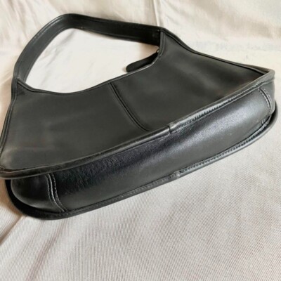 COACH Ergo Zip Hobo Leather Shoulder Bag 9025 Vintage Black USED