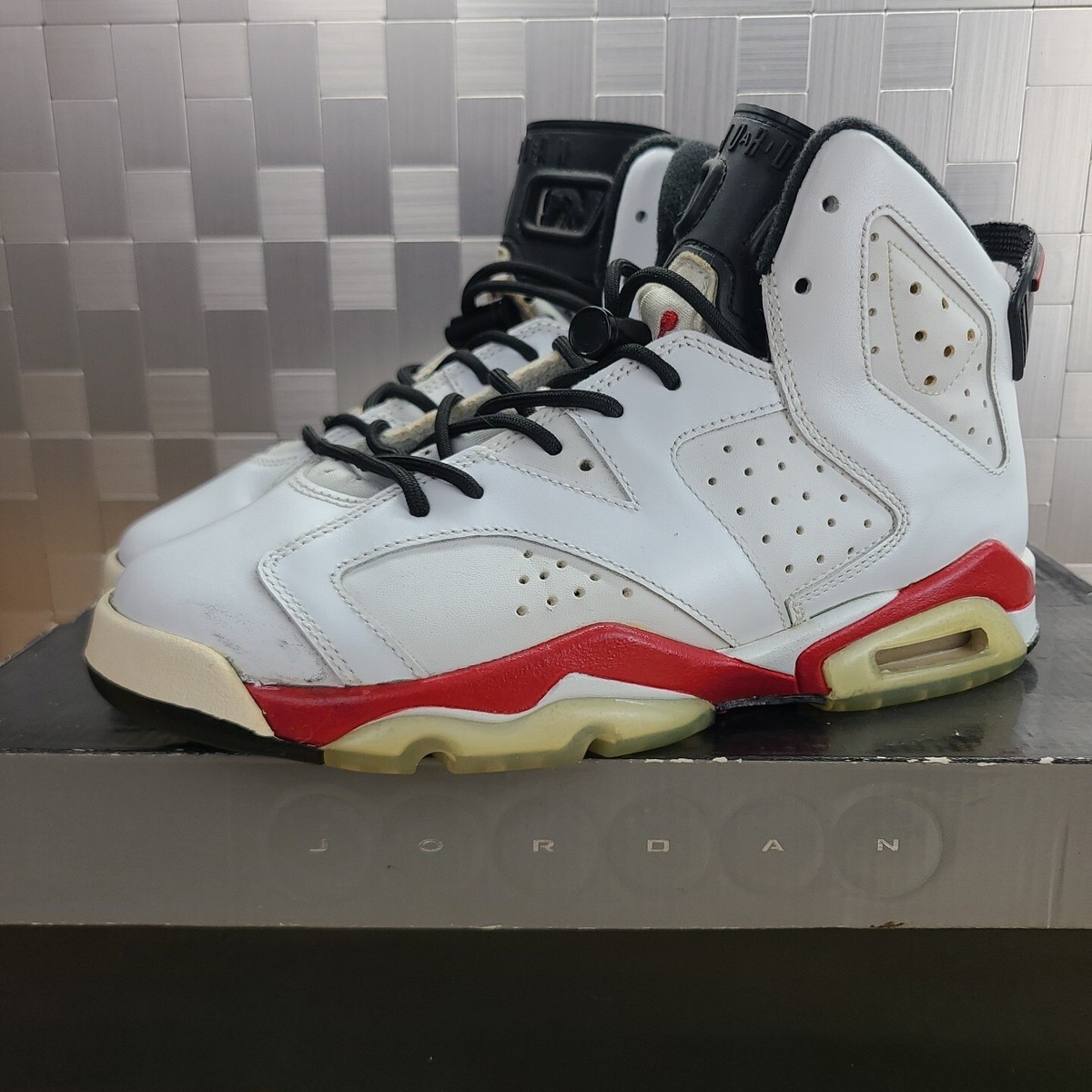 GS 2010 Air Jordan 6 VI White Varsity Red 384665 102 5y/5mens/6.5