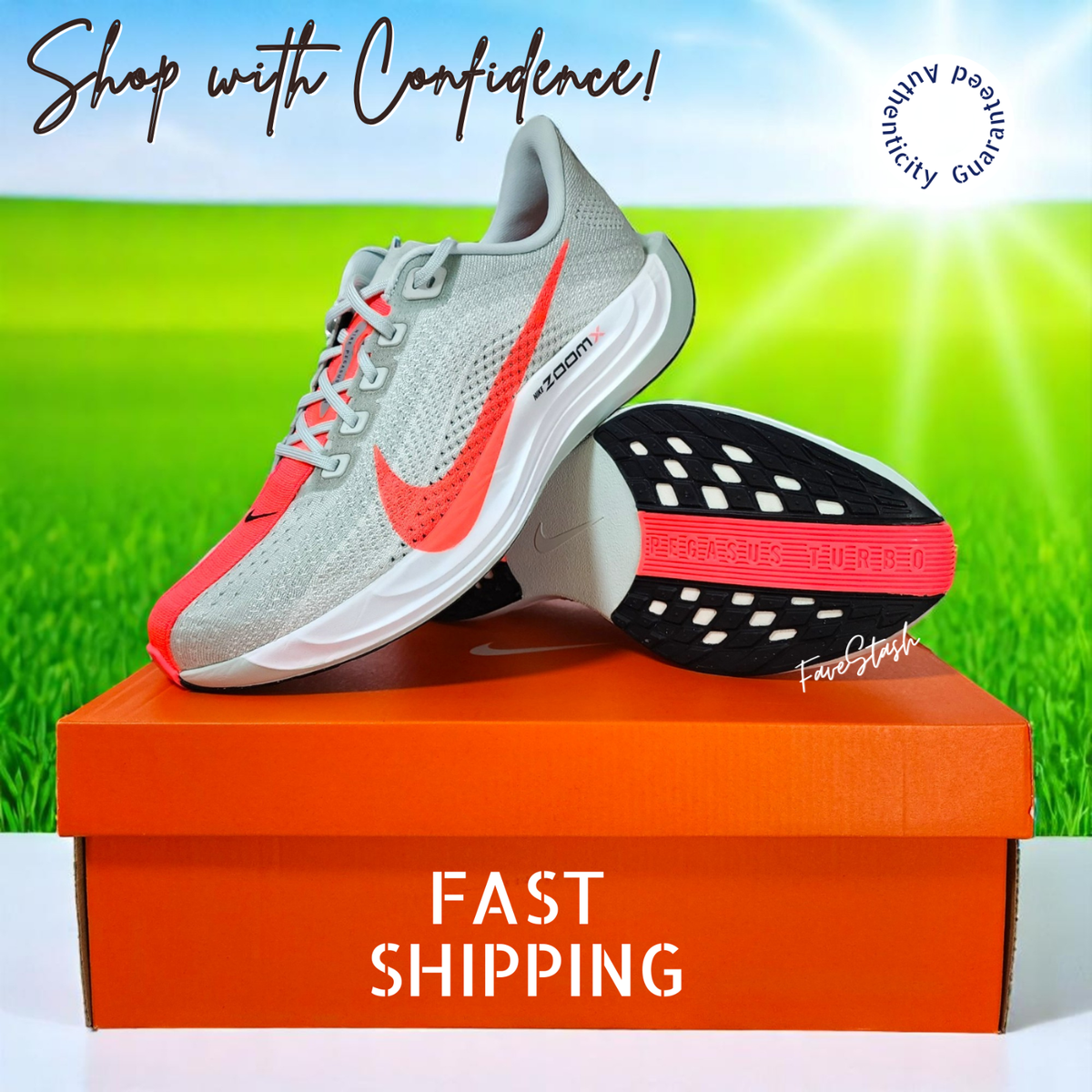 Nike Pegasus Plus Road Running Jogging White Grey Hot Punch FQ7262