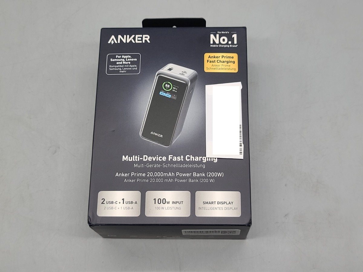Anker Prime Power Bank 20000mAh Portable Charger with 200W Output