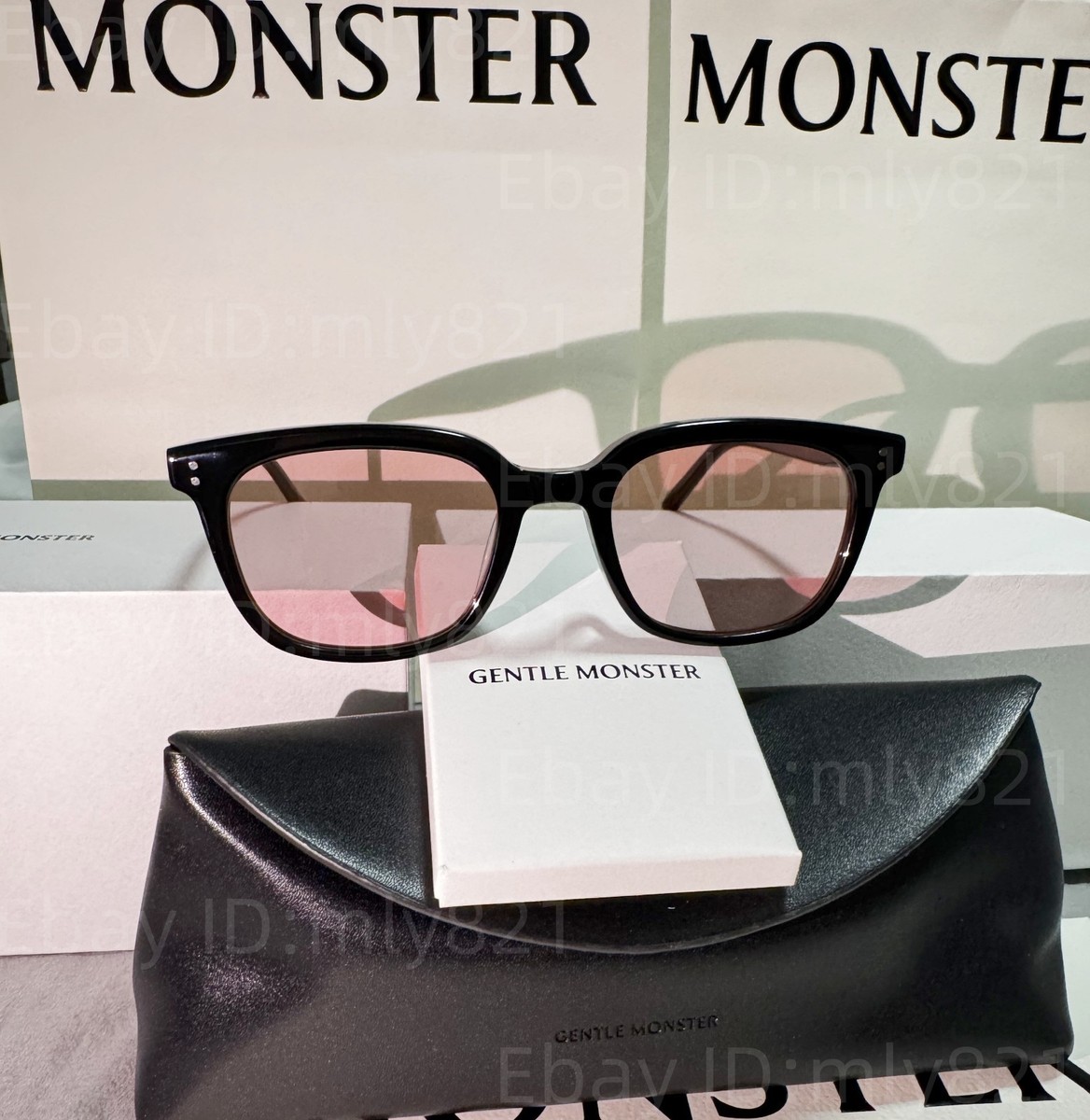 GentleMonster Days Day 01(V) Sunglasses Black Frame Purple Lenses