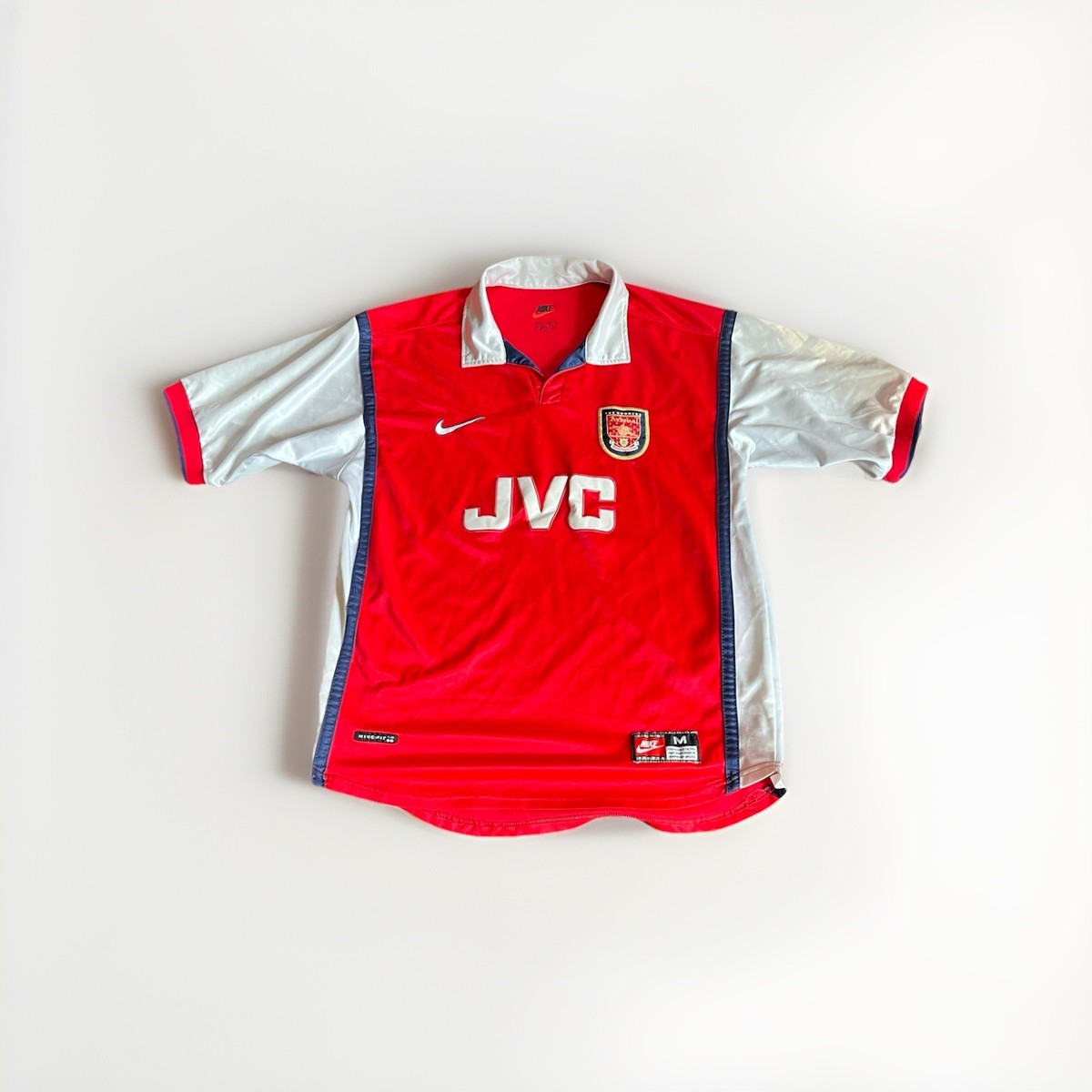 Nike Arsenal Gunners Men M Red JVC Vintage Jersey Made in UK Mid