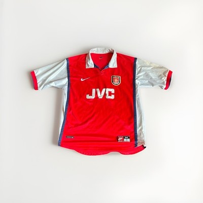 Nike Arsenal Gunners Men M Red JVC Vintage Jersey Made in UK Mid
