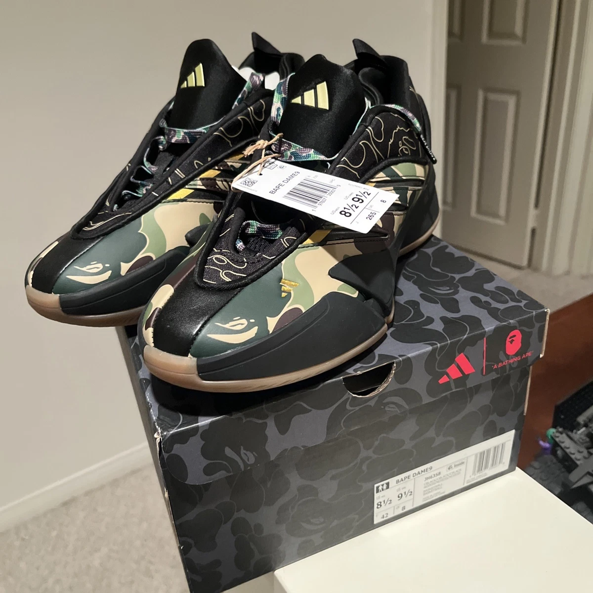 adidas BAPE x Dame 9 Black Green for Sale | Authenticity