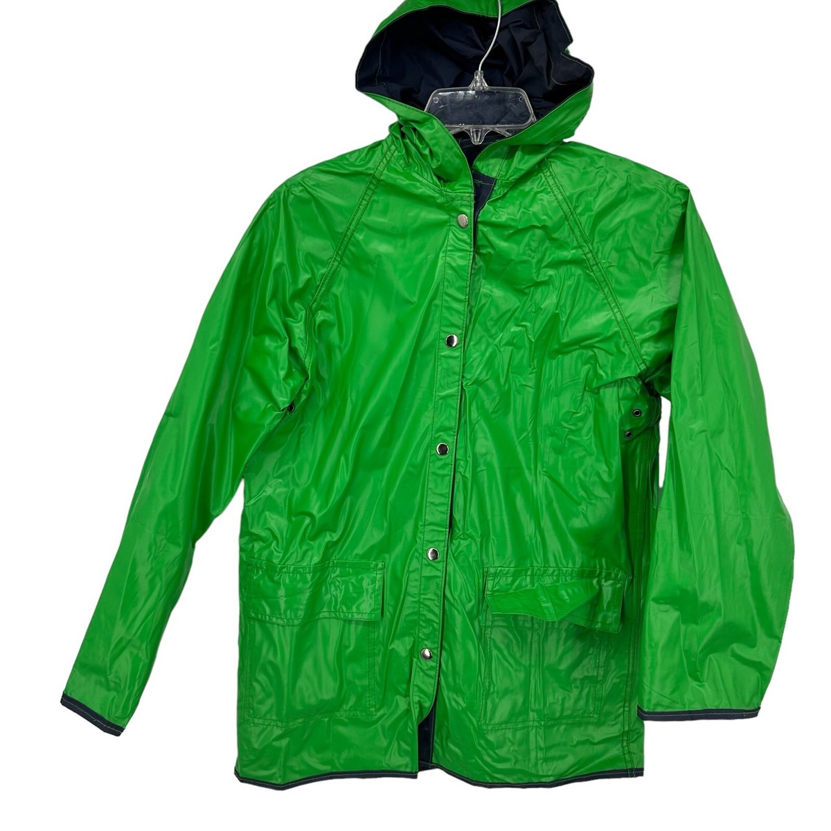 Rainskins Vintage 1980s Reversible Vinyl Rain Coat Jacket Green