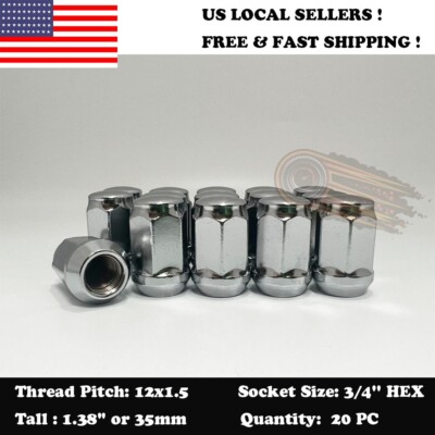 Mazda 3 5 CX9 CX5 CX7 20PC Lug Nuts Bulge Acorn 12X1.5 3/4'' Hex