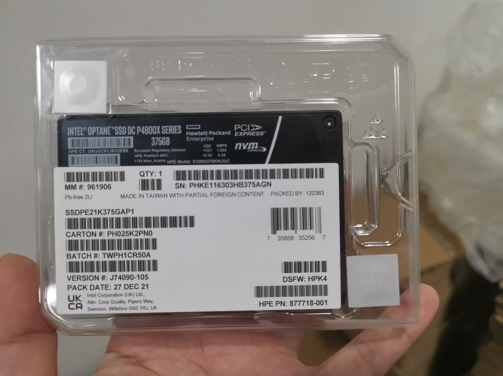 P4800x Intel Nvme P4800x 375gb Intel Optane P4800x 375GB SSD NVME