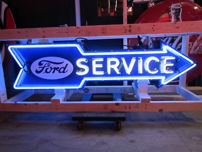 New Ford Service Arrow Double-Sided Porcelain Neon Sign 72