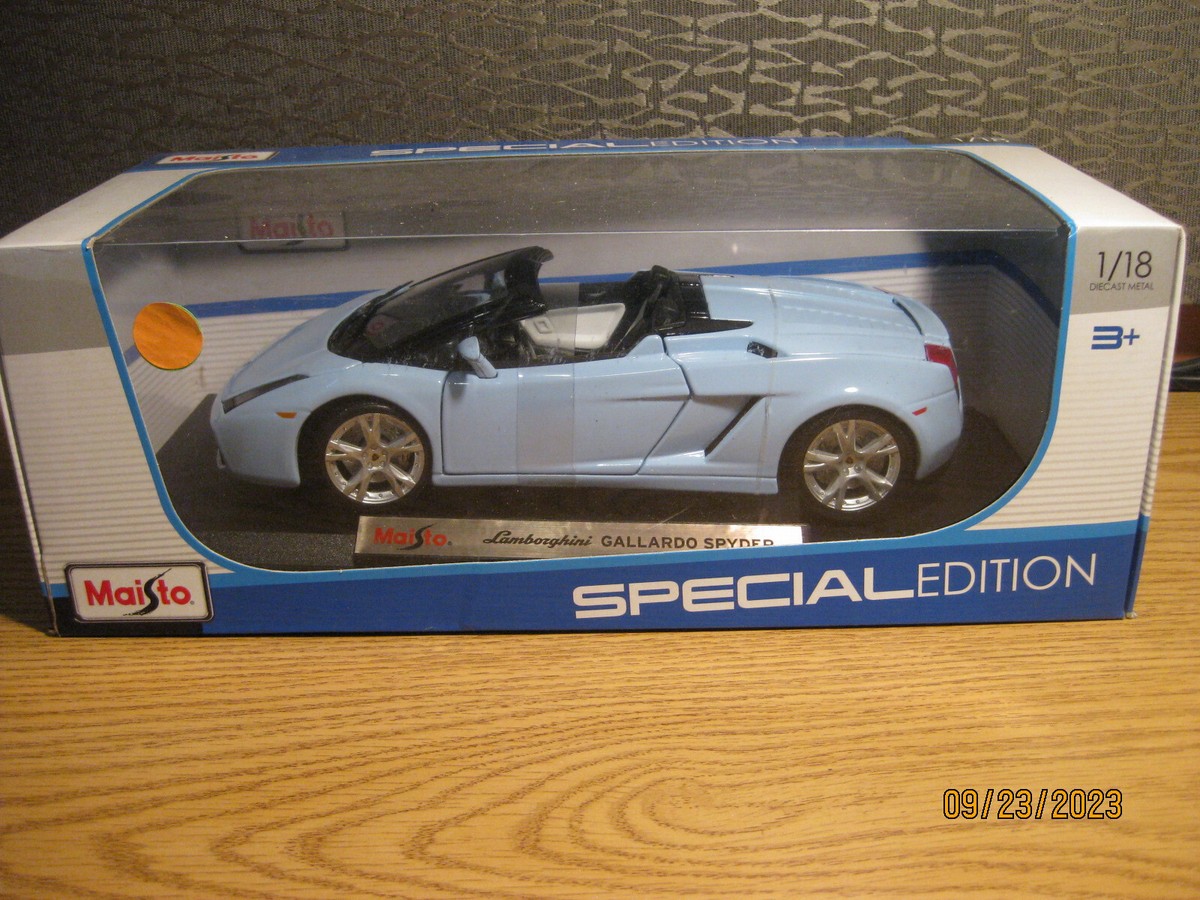 1/18 LAMBORGHINI GALLARDO SPYDER IN LIGHT BLUE BY MAISTO #31800 | eBay