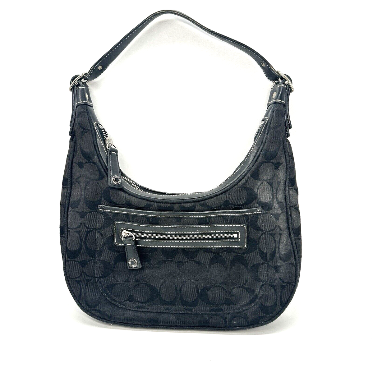 Authentic Y2K Coach Signature Jacquard Small Hobo Shoulder Bag