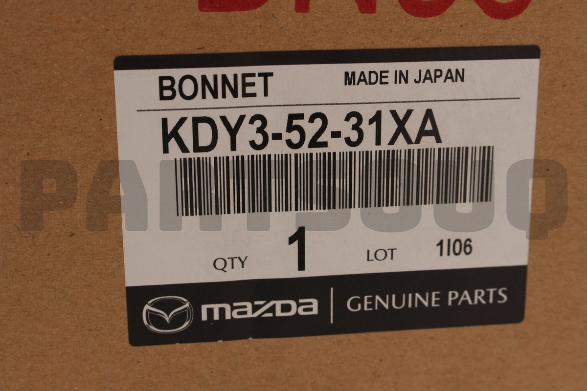 Genuine Mazda Bonnet KDY3-52-31XA | KDY35231XA | Steel