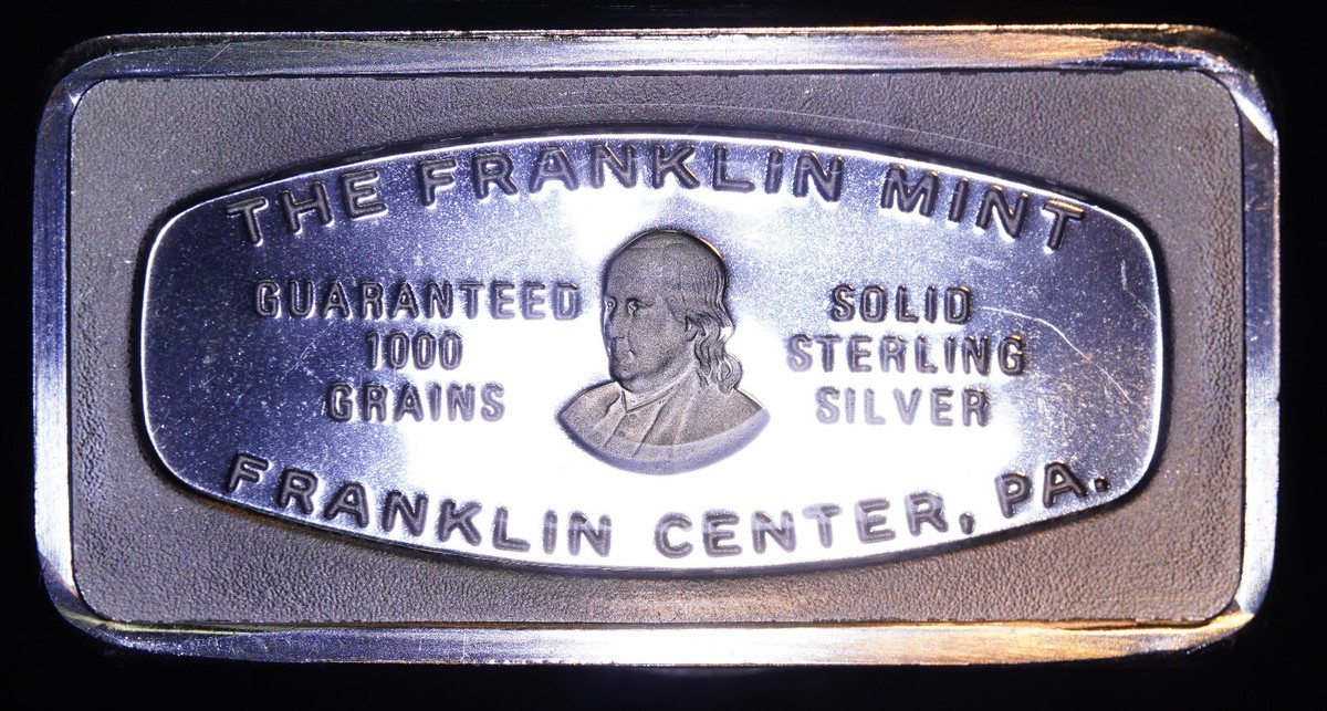 1970 Franklin National Bank New York Franklin Mint 2oz Silver art