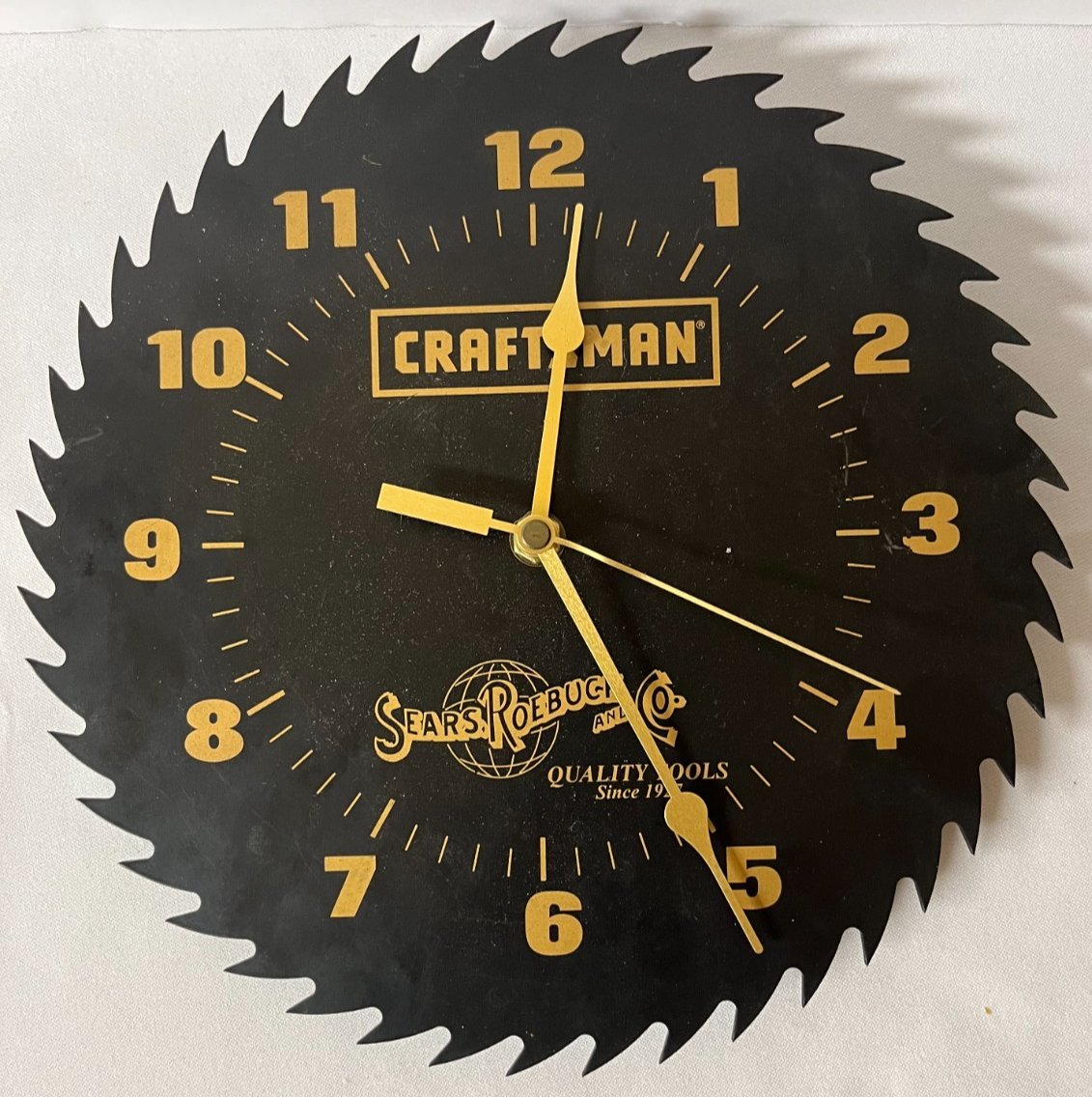 CRAFTSMAN Sears Roebuck & Co. Saw Blade CLOCK Steel Metal, Works