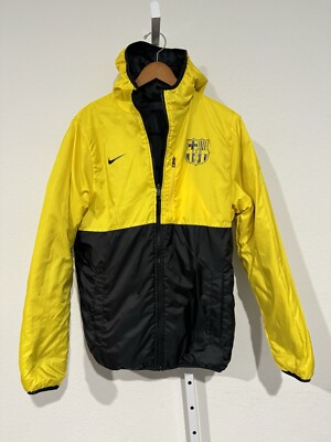 Nike FCB FC Barcelona Full Zip Reversible Jacket Size S BLACK