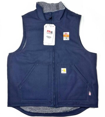 New Carhartt Mens FLAME-RESISTANT QUICK DUCK SHERPA LINED VEST