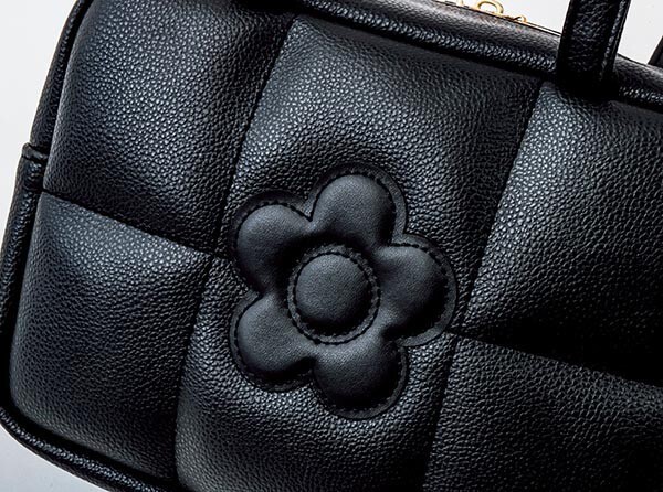 MARY QUANT Shoulder Bag Book Black Pockets 13x21x10cm luxury Japan