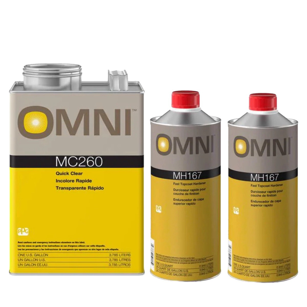 MC260 Quick Clear 1 GL & MH168 Or Mh167 Hardeners 2 QT PPG Omni | eBay