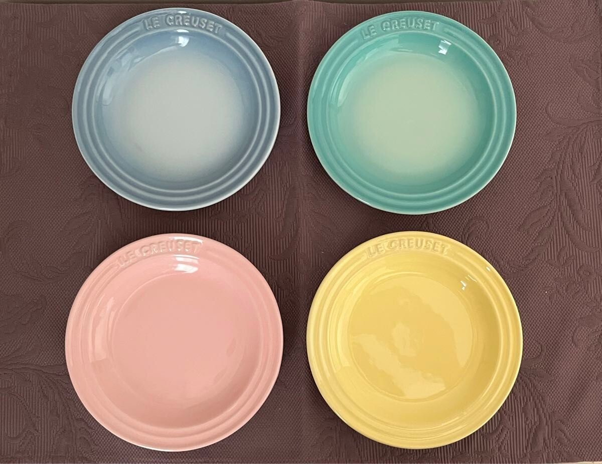 Le Creuset Sorbet Small Plate Set of 4 with Box 4 colors Φ15cm/5.9