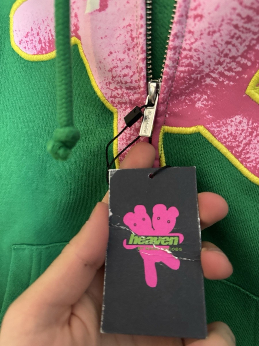 heaven marc jacobs Green Zip up Hoodie XS-S Pink Bear | eBay