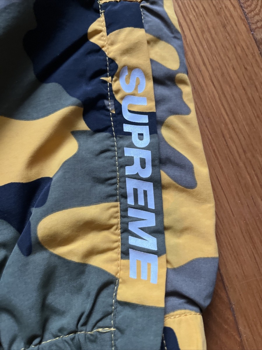 Used Supreme Warm Up Pants Camo Yellow Medium FW 2017 Brooklyn Box