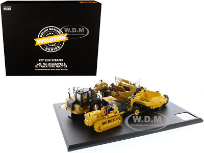 CAT CATERPILLAR 621K & No. 70 SCRAPERS & D7 TRACTOR 1/50 DIECAST