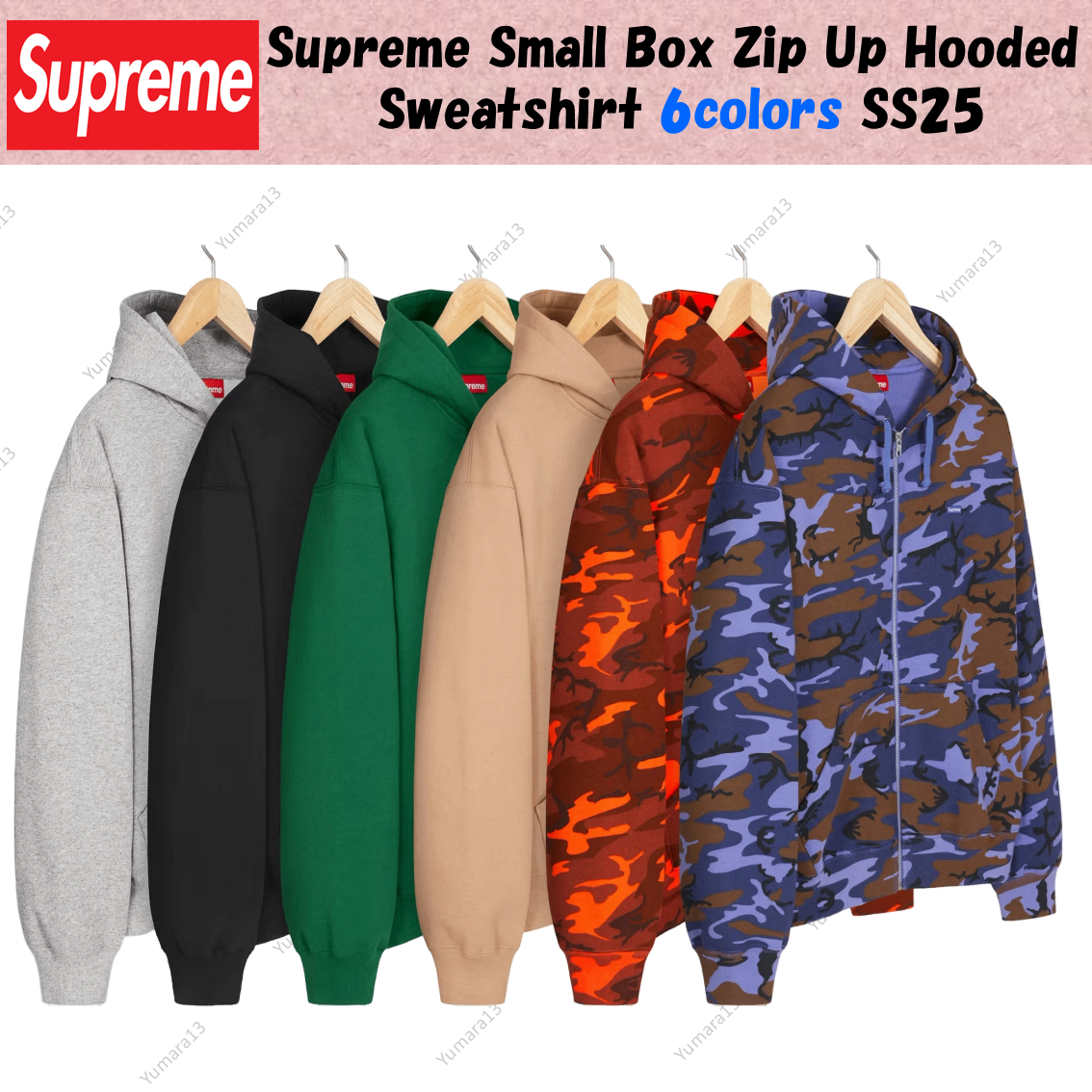 Supreme Small Box Zip Up Hooded Sweatshirt 6colors SS25 | eBay