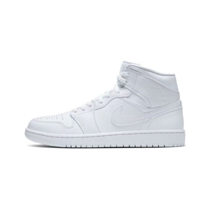 Nike Air Jordan 1 AJ1 Mid Shoes Triple White 554724-130 | eBay