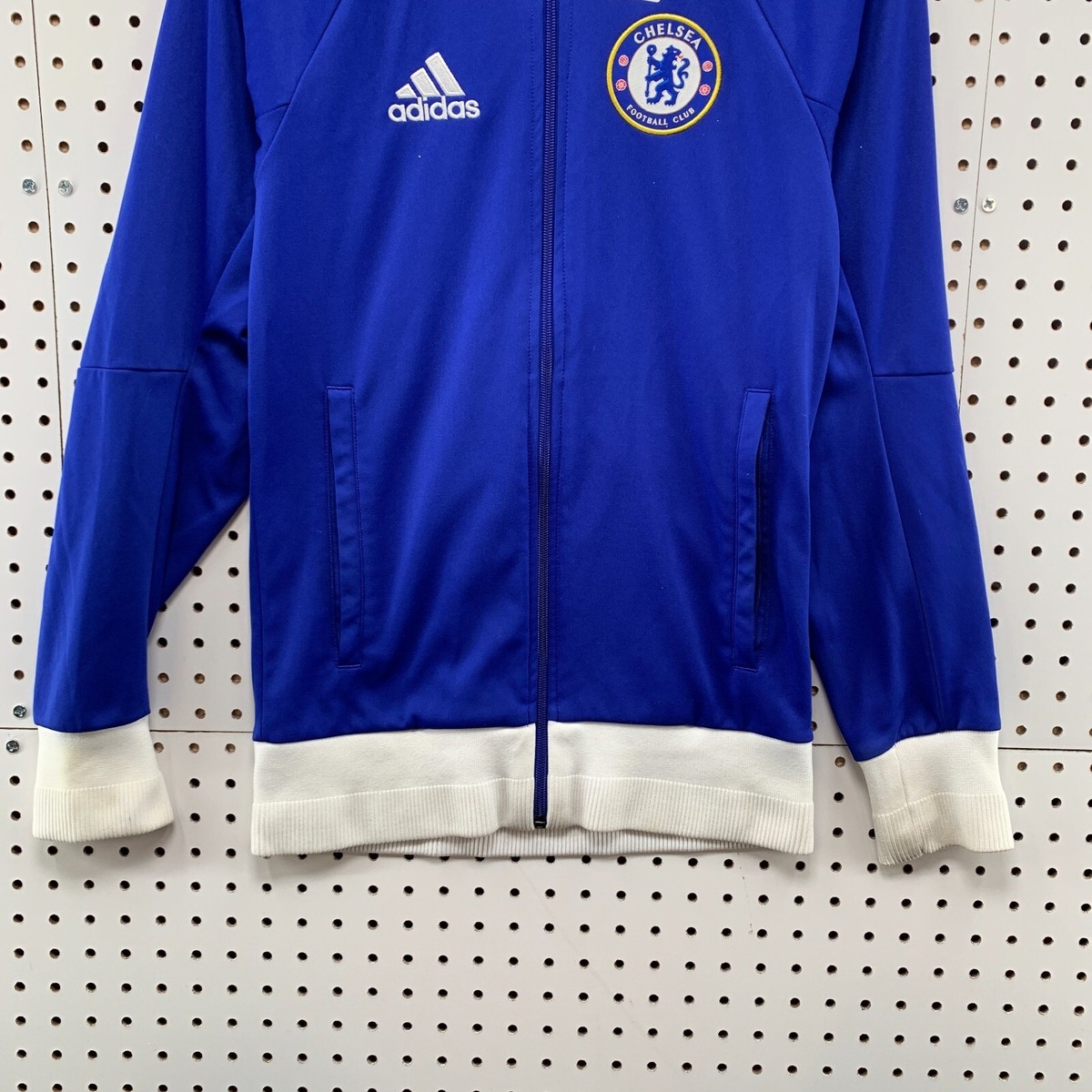 Chelsea FC Futbol Soccer Track Jacket Mens XS Blue Full Zip Adidas
