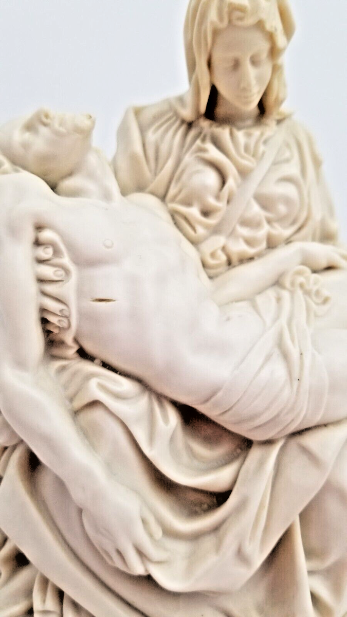 Resin Pieta Sculpture Signed by Amilcare Santini, Italy, 9