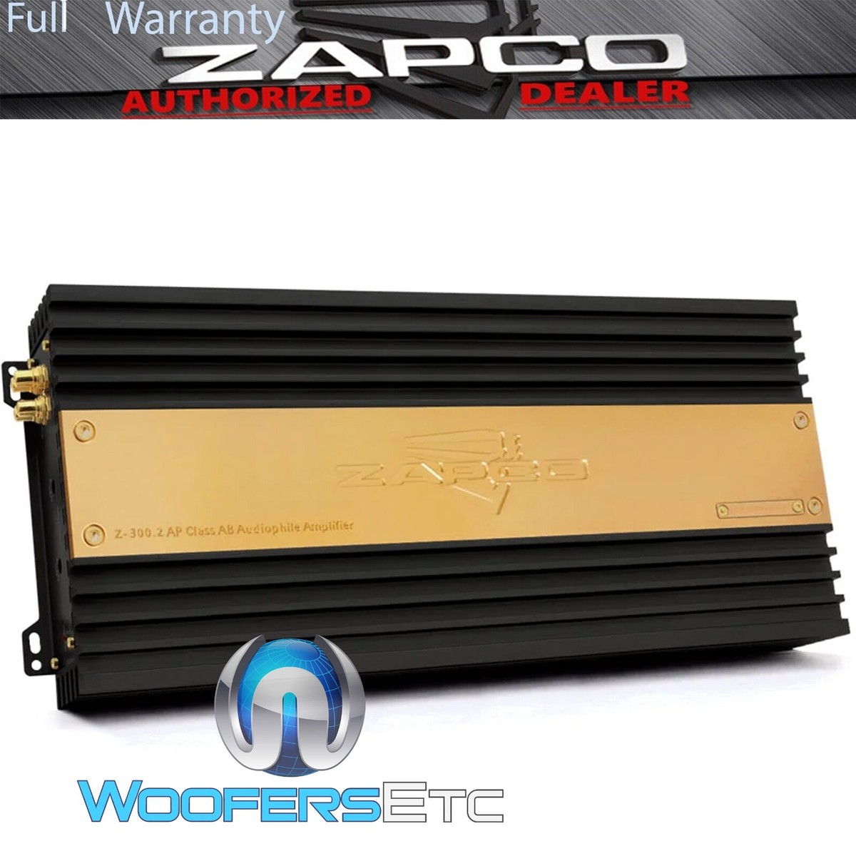 ZAPCO Z-300.2 AP 2-CHANNEL 1000 RMS SPEAKERS SUBWOOFERS CLASS AB