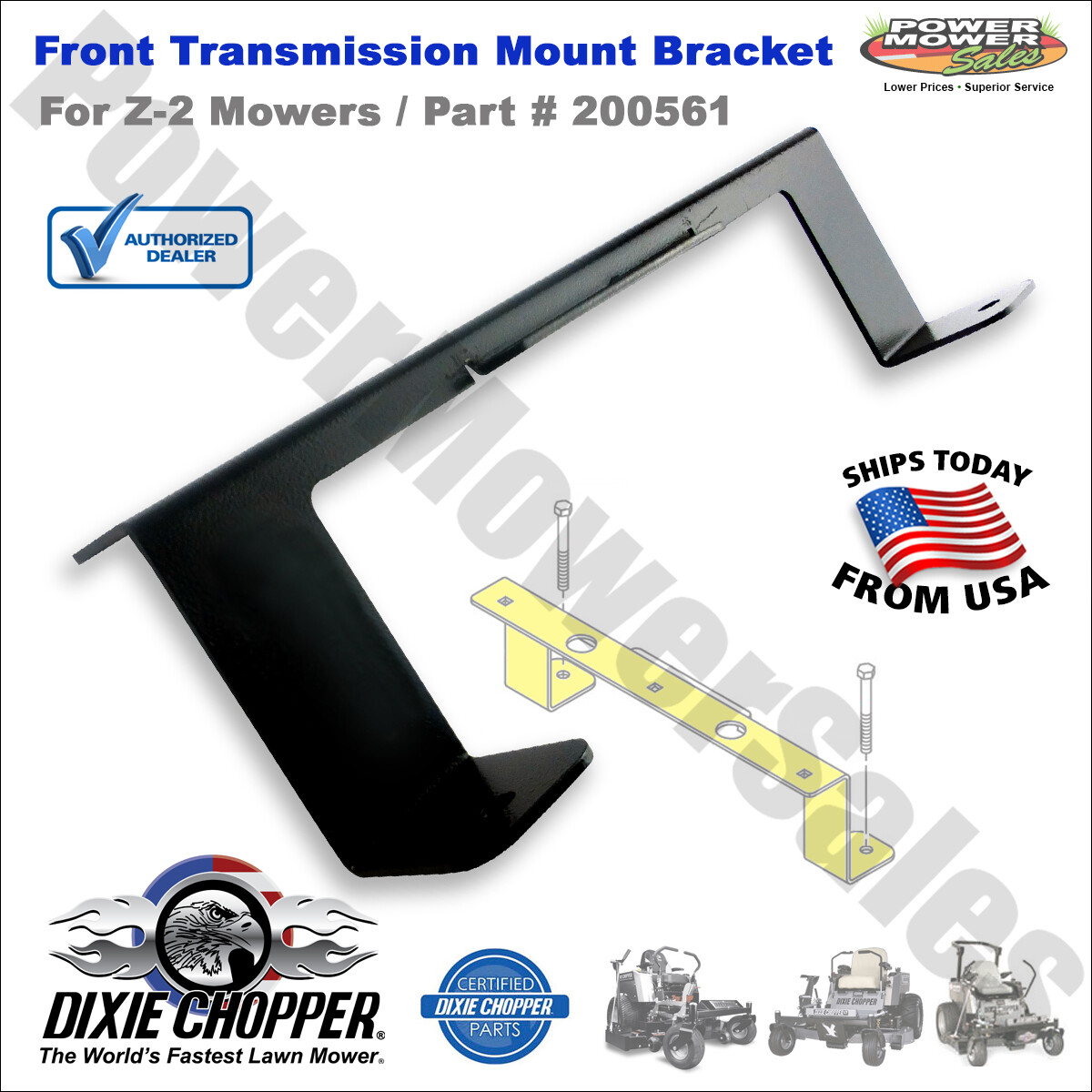 OEM Dixie Chopper Front Transmission Mounting Bracket for Mowers