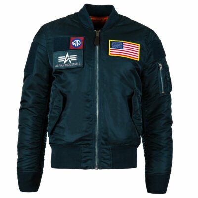 Alpha Industries Men's Navy MA-1 Flex Slim Fit Reversible Bomber