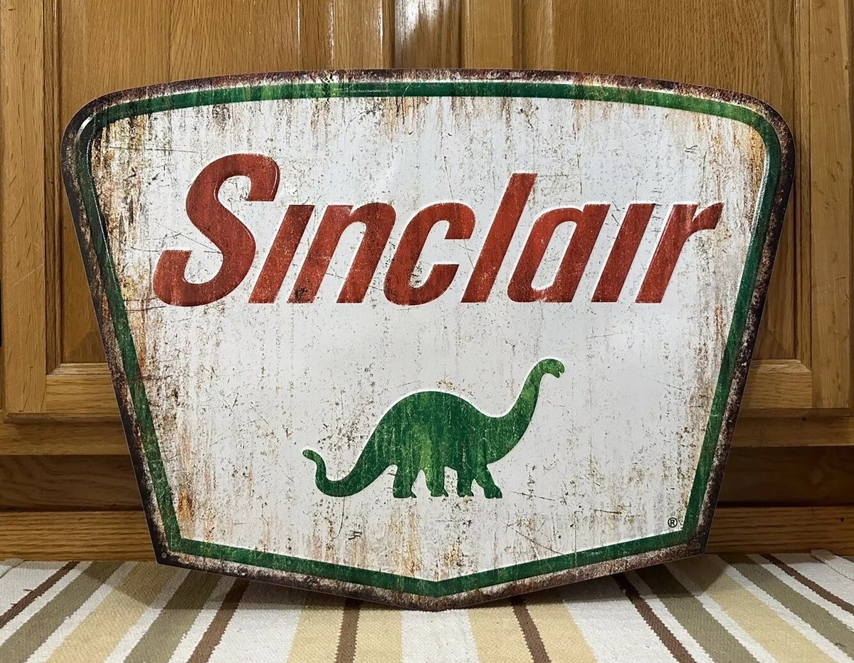 Sinclair Dino Gasoline Metal Sign Garage Vintage Style Wall Decor