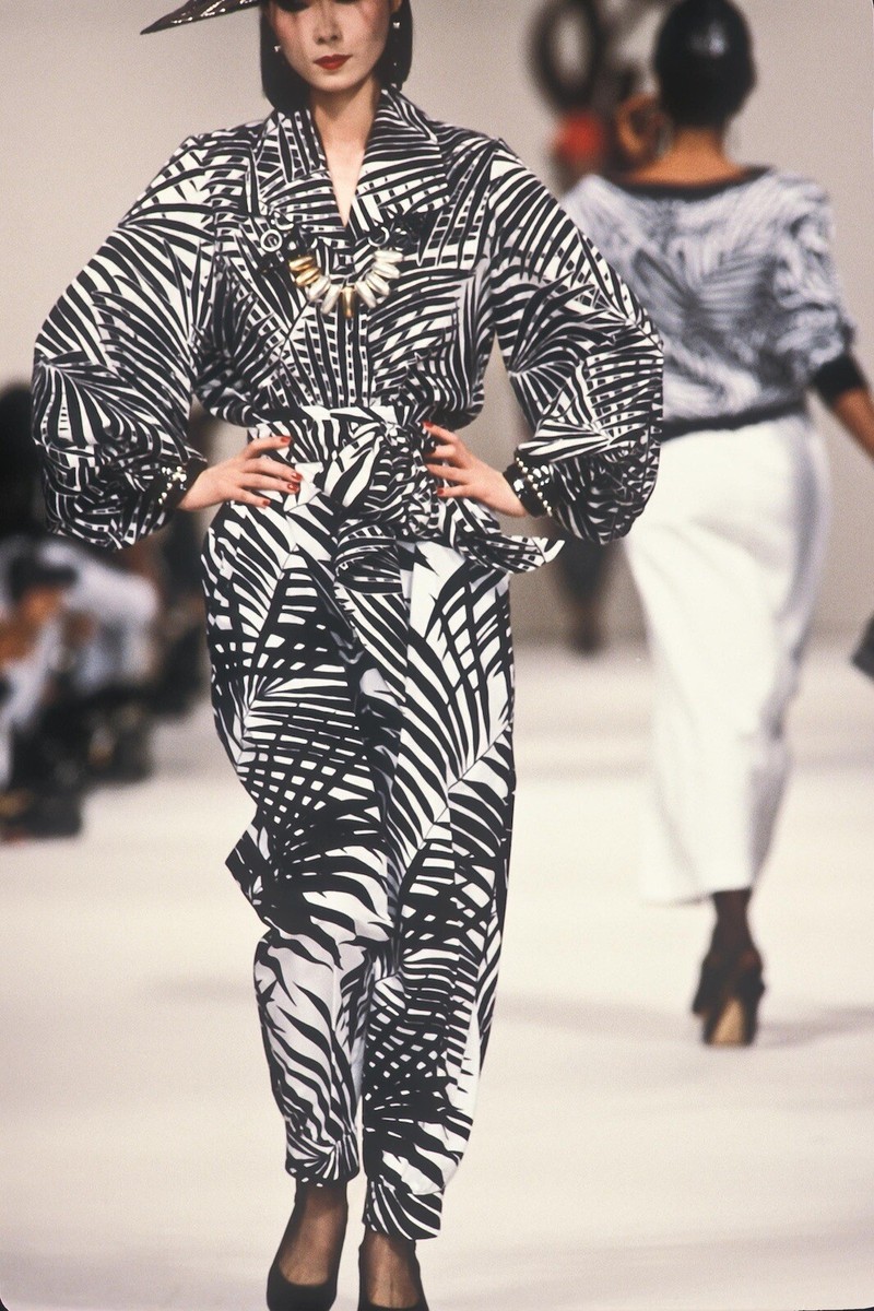 Yves Saint Laurent Rive Gauche Vintage YSL Spring 1985 Silk Palm